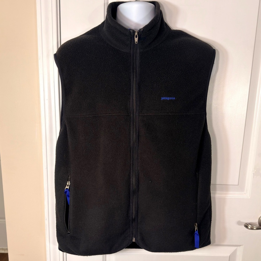 Patagonia Synchilla Fleece Vest Black Full Zip Gorpcore Outdoor Mens Large